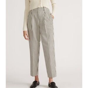 Everlane Cream and Black Striped Crop Pants